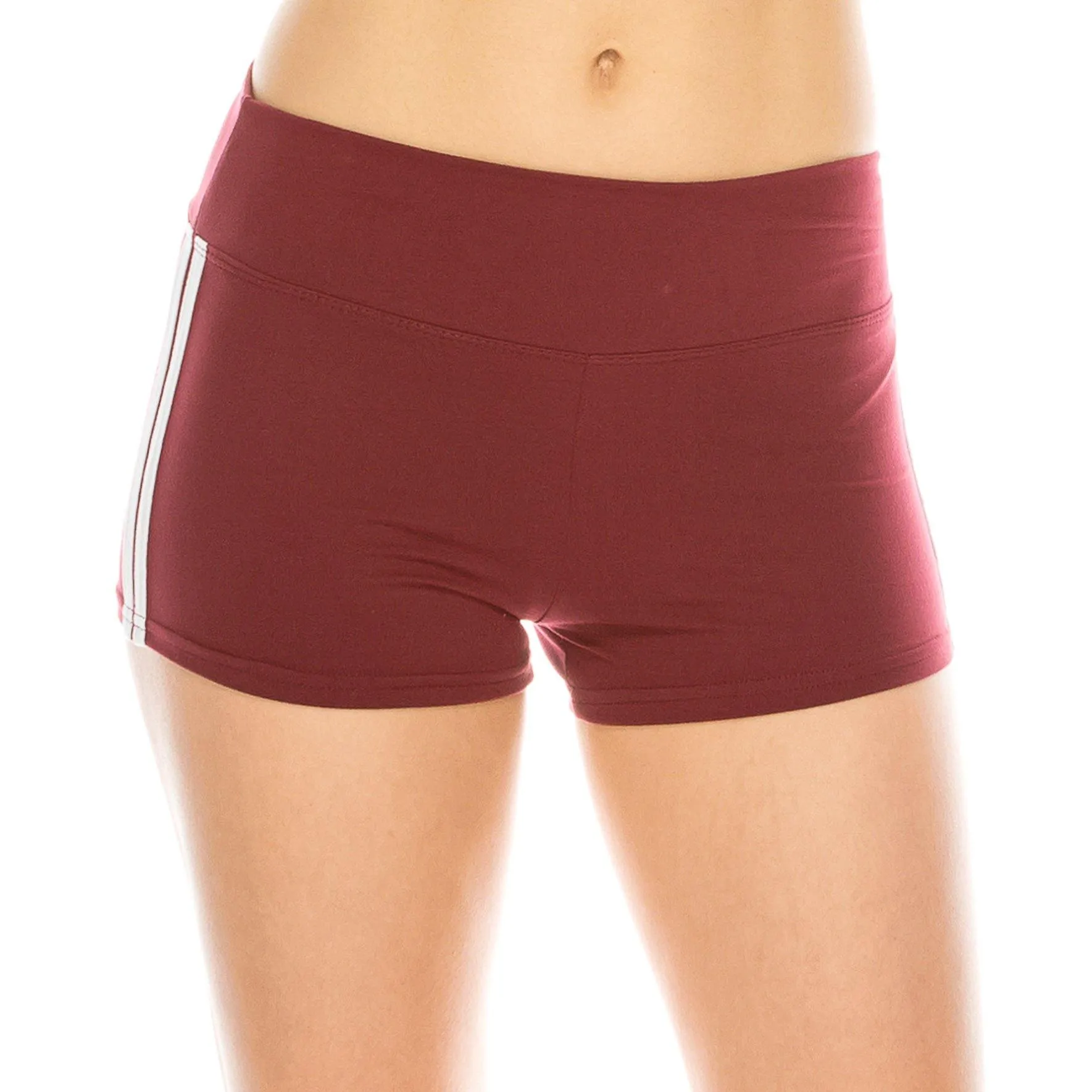 Workout Yoga Shorts - Premium Buttery Soft Solid Stretch Cheerleader Running Dance Volleyball Short Pants - Solid Colors