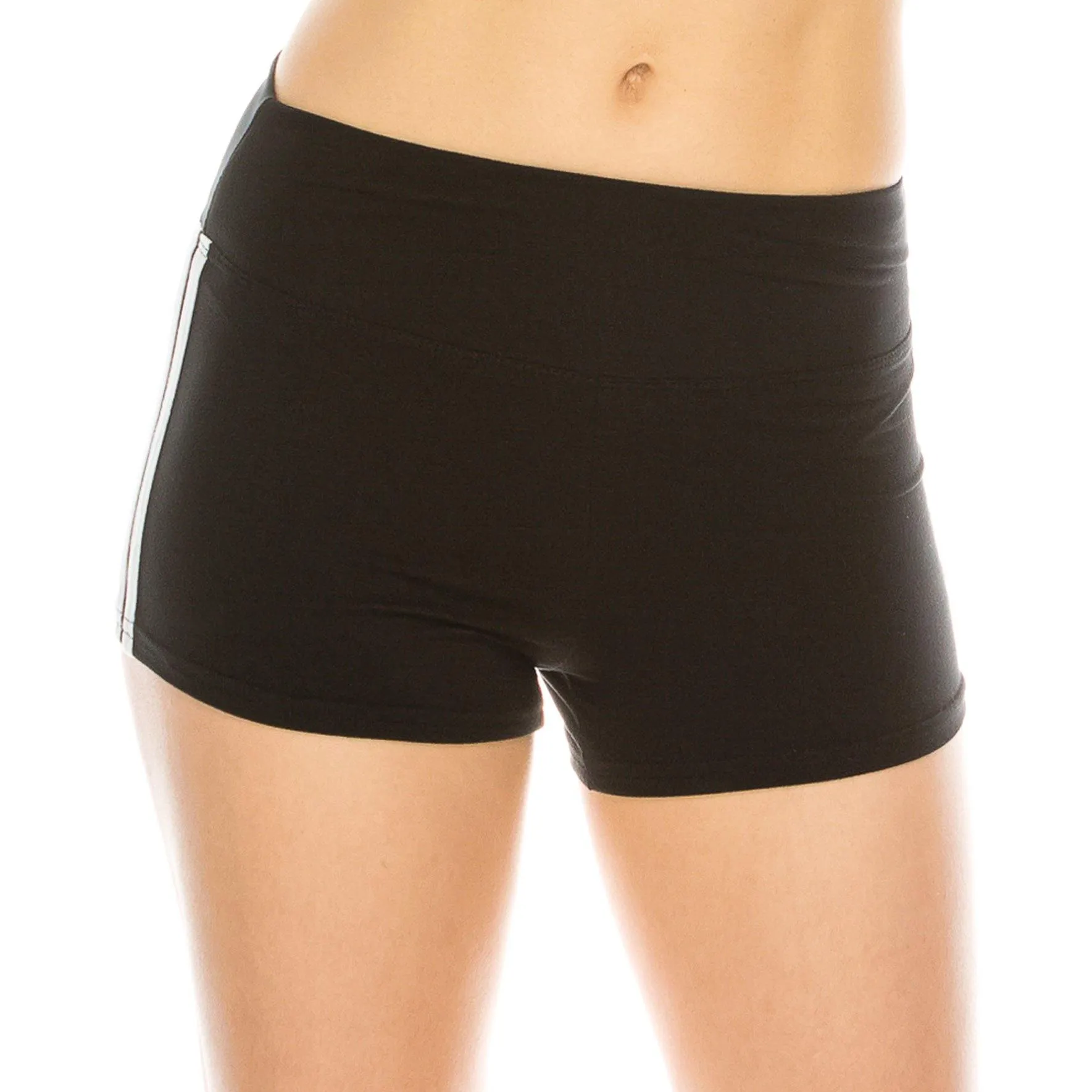 Workout Yoga Shorts - Premium Buttery Soft Solid Stretch Cheerleader Running Dance Volleyball Short Pants - Solid Colors