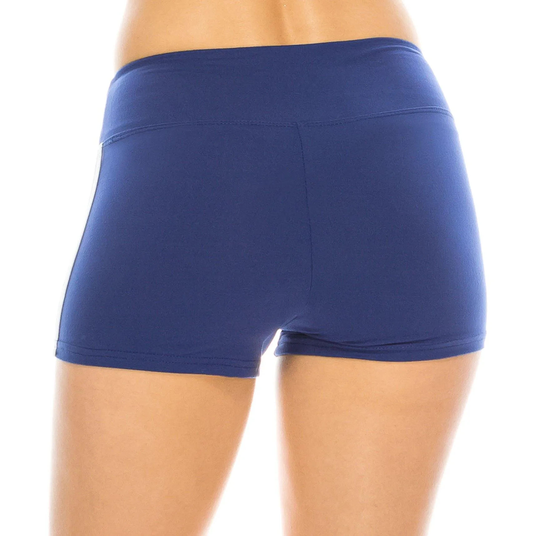 Workout Yoga Shorts - Premium Buttery Soft Solid Stretch Cheerleader Running Dance Volleyball Short Pants - Solid Colors