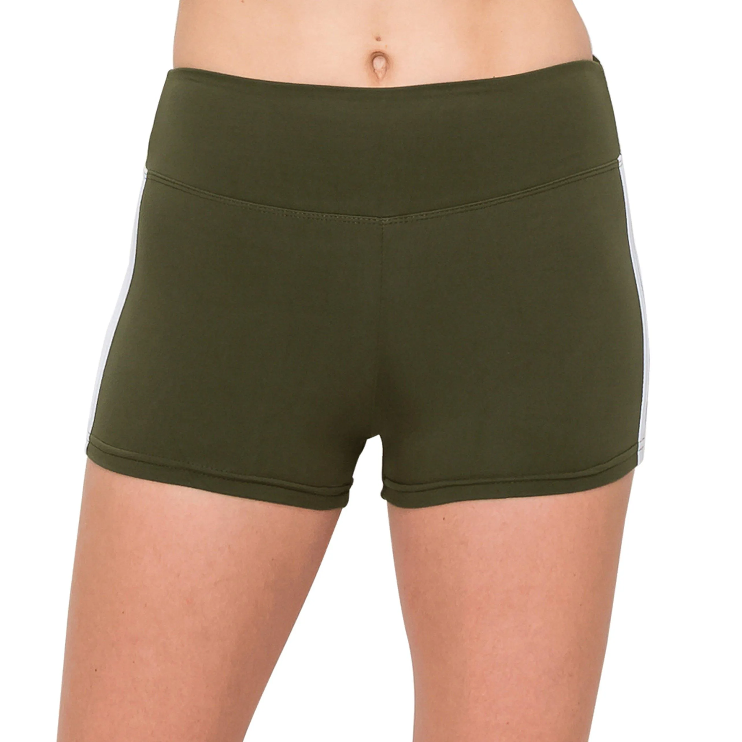 Workout Yoga Shorts - Premium Buttery Soft Solid Stretch Cheerleader Running Dance Volleyball Short Pants - Solid Colors