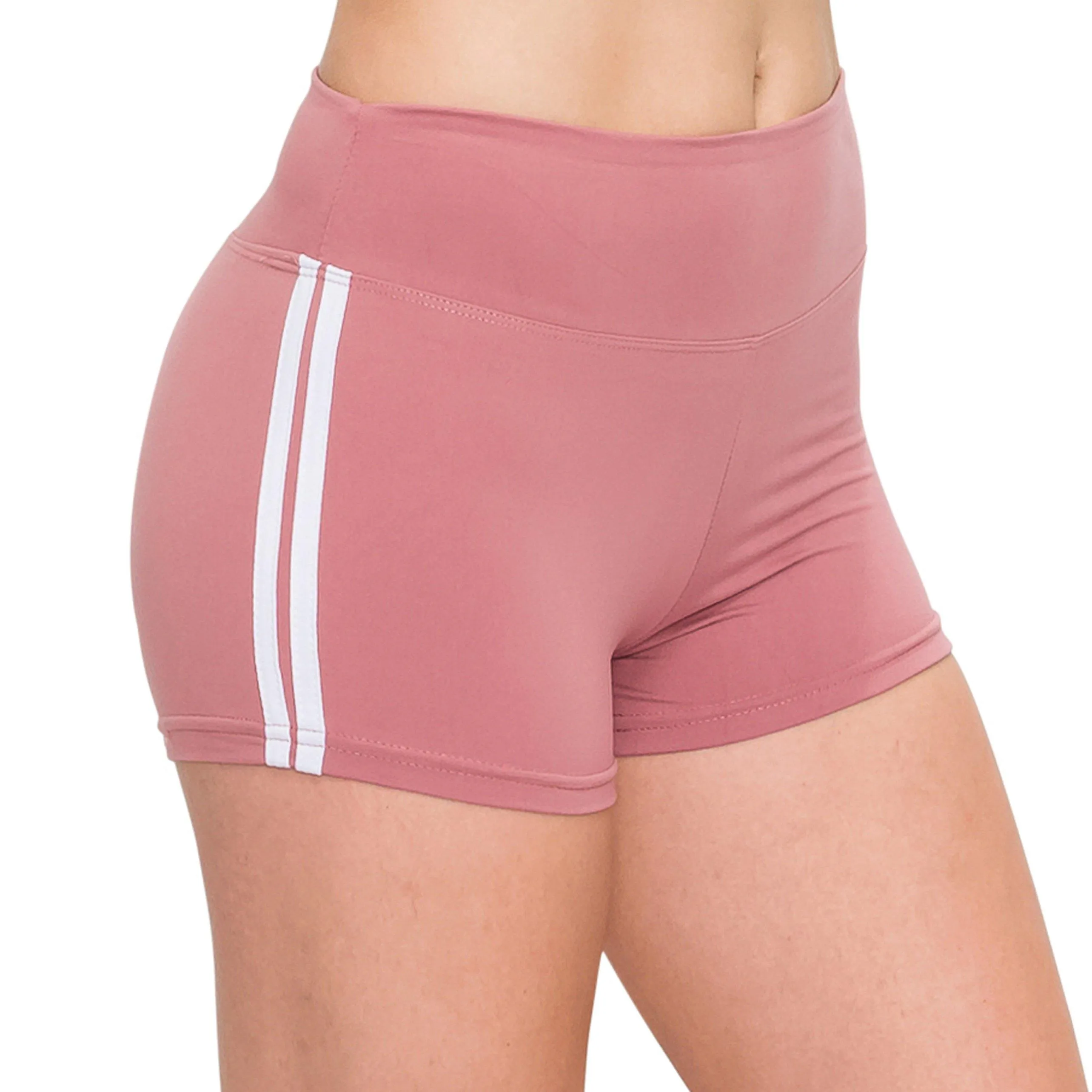 Workout Yoga Shorts - Premium Buttery Soft Solid Stretch Cheerleader Running Dance Volleyball Short Pants - Solid Colors