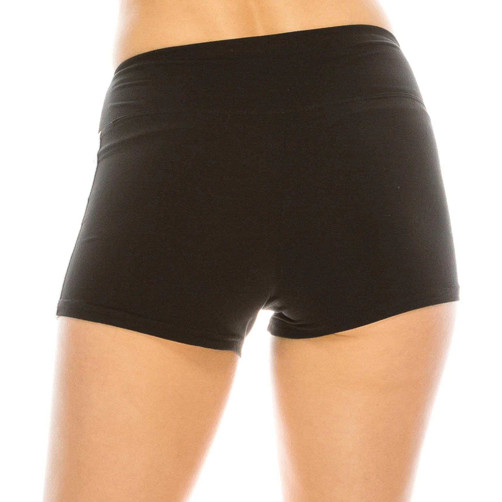 Workout Yoga Shorts - Premium Buttery Soft Solid Stretch Cheerleader Running Dance Volleyball Short Pants - Solid Colors