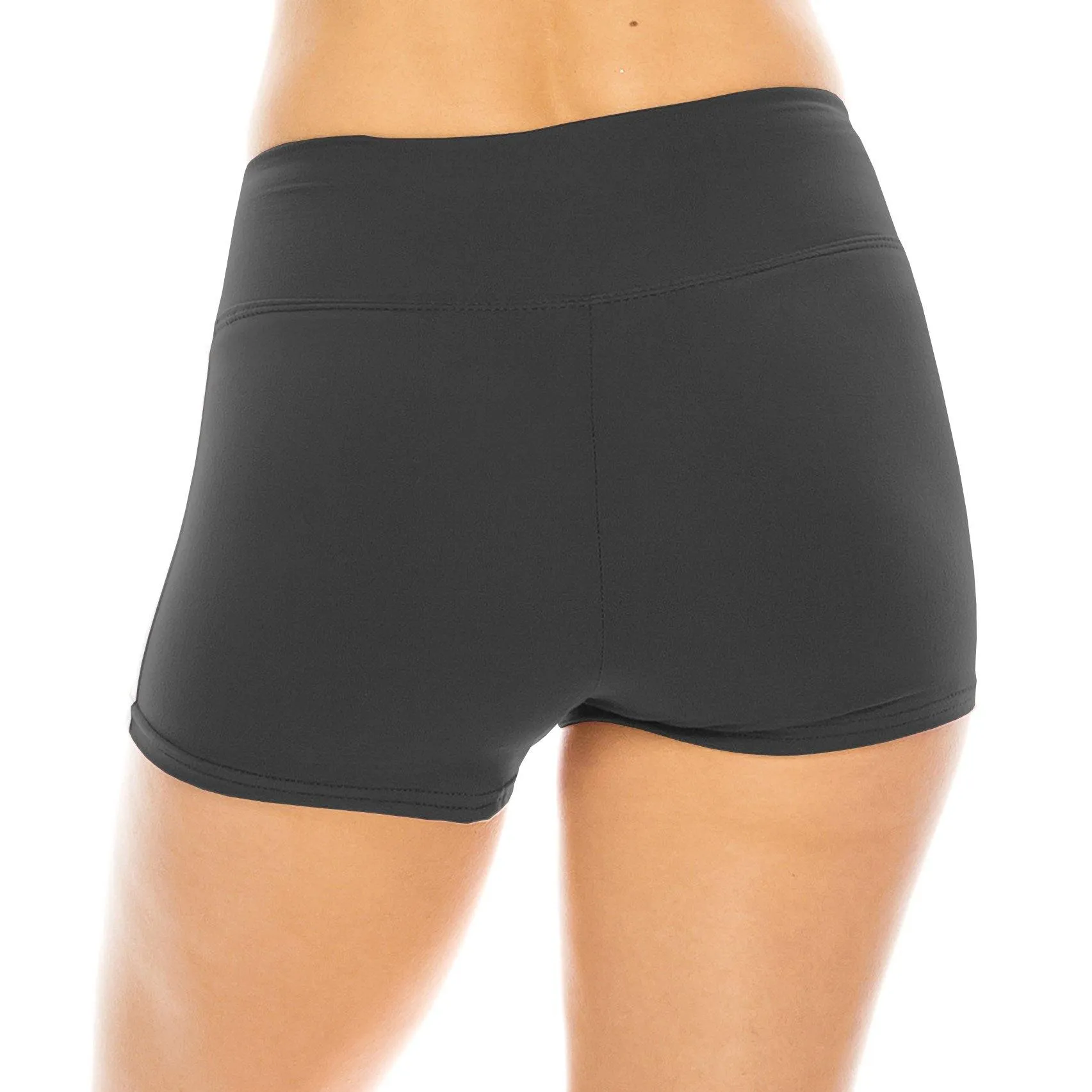 Workout Yoga Shorts - Premium Buttery Soft Solid Stretch Cheerleader Running Dance Volleyball Short Pants - Solid Colors