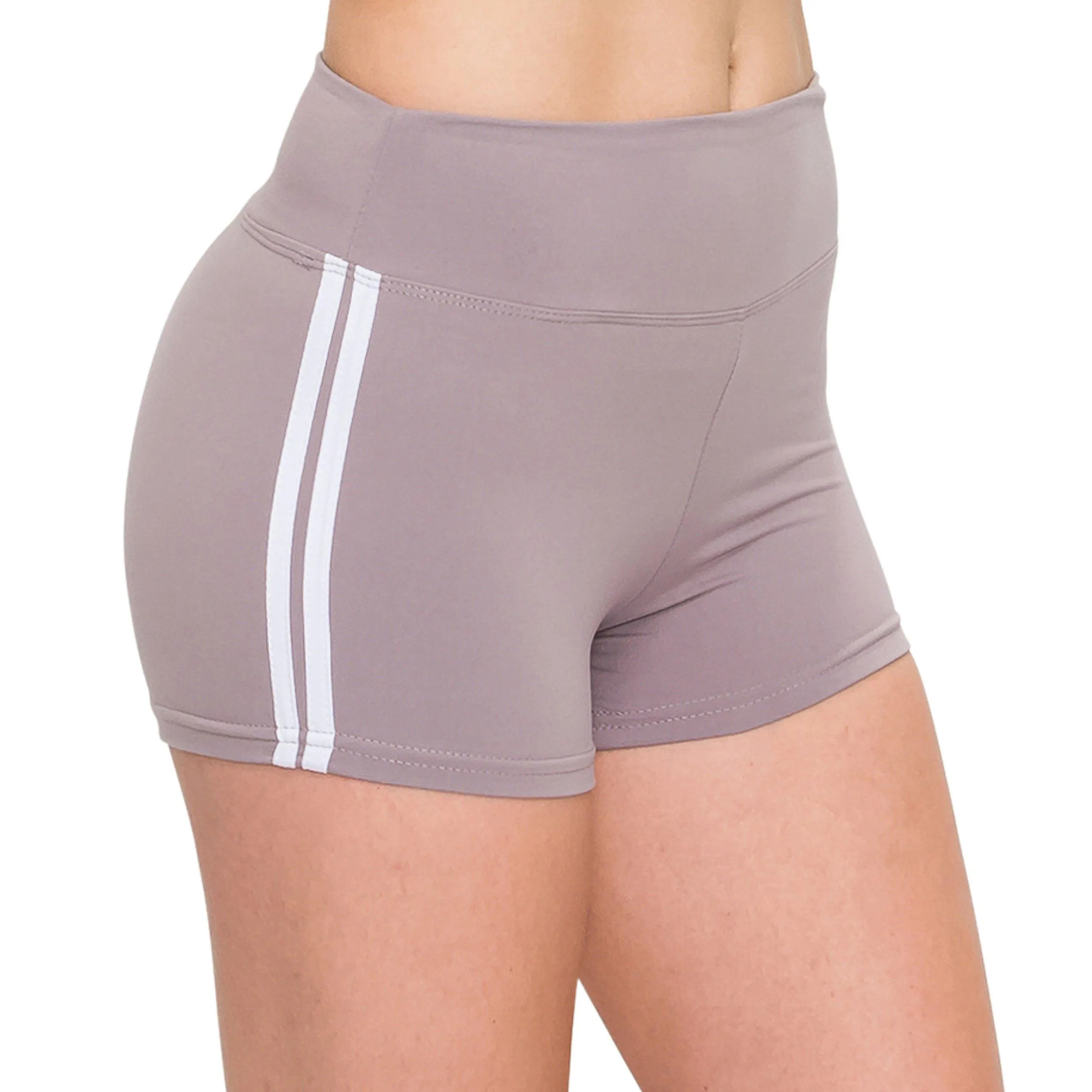 Workout Yoga Shorts - Premium Buttery Soft Solid Stretch Cheerleader Running Dance Volleyball Short Pants - Solid Colors